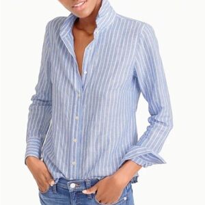 Lord & Taylor Linen Pinstripe Button Down